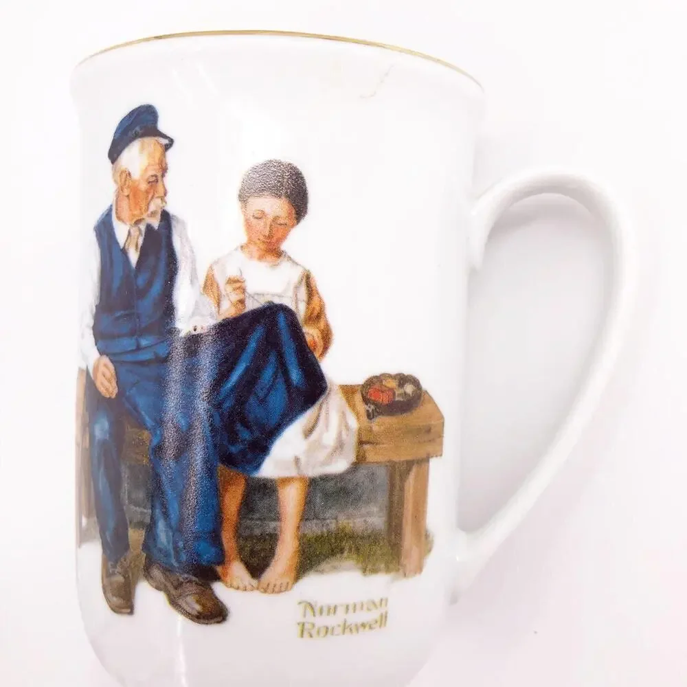 Norman Rockwell Museum mug set 80s 1980s vintage